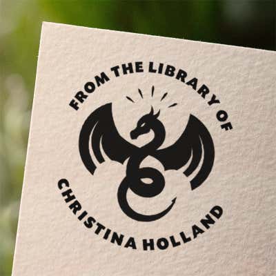 Dragon Rising Custom Book Stamp - alternate view