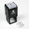 Library book stamp impression and self-inking stamp body with white background