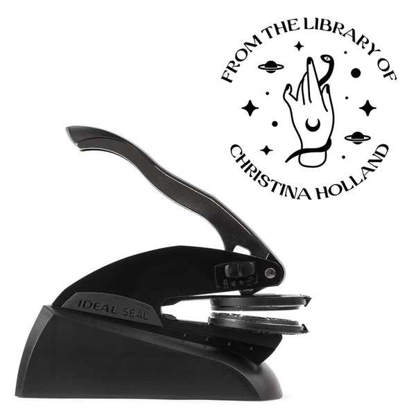 Book embosser custom with stamp impression with white background