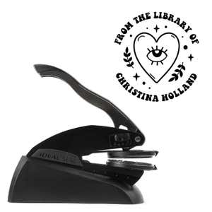 Book embosser custom with stamp impression with white background