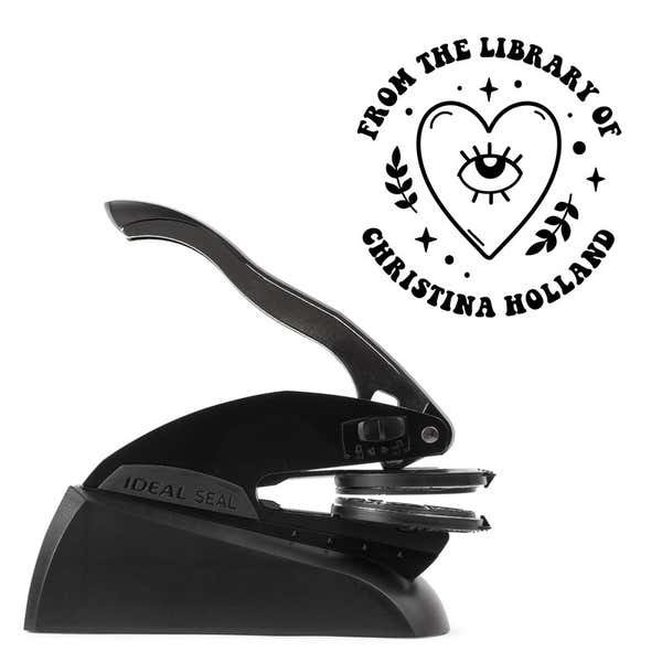 Book embosser custom with stamp impression with white background