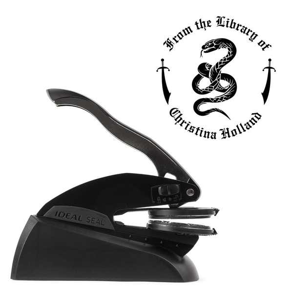 Book embosser custom with stamp impression with white background