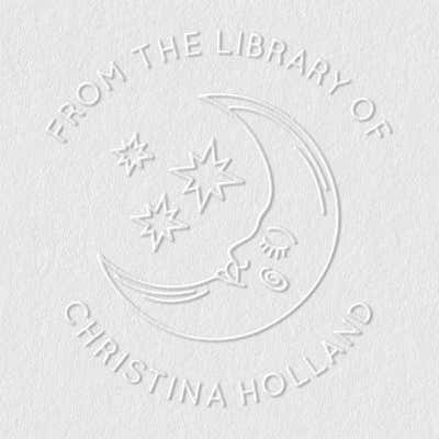 Custom Book Embosser - Crescent Moon - alternate view