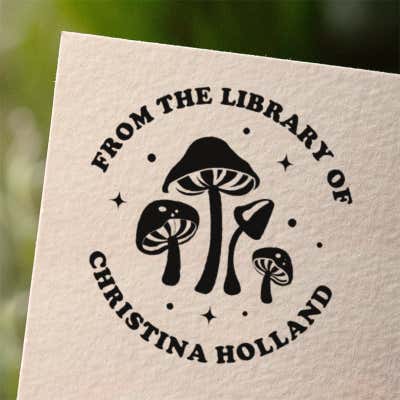 Mushrooms Custom Book Stamp - alternate view