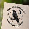 Personalized book stamp impression on white paper