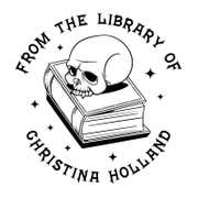 Book with Skull Custom Book Stamp