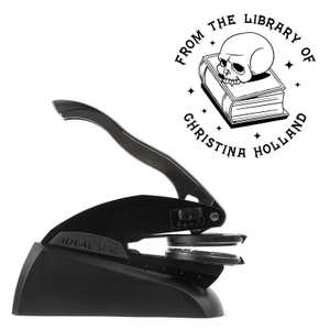 Book embosser custom with stamp impression with white background