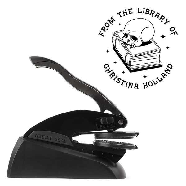 Book embosser custom with stamp impression with white background