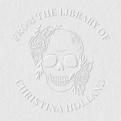 Custom Book Embosser - Floral Skull  - alternate view