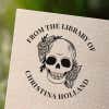 Personalized book stamp impression on white paper