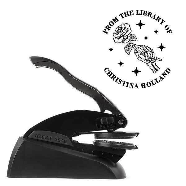 Book embosser custom with stamp impression with white background