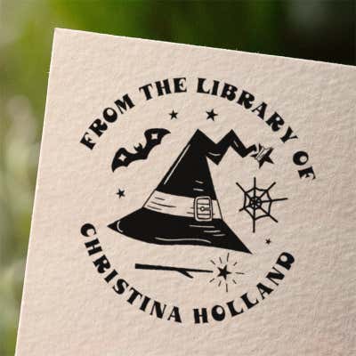 Witchy Custom Book Stamp - alternate view