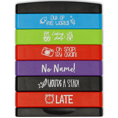 Stacked Teacher Stamps - Set of 6