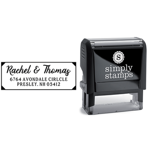 Angled Corners Wedding Address Stamp Lifestyle