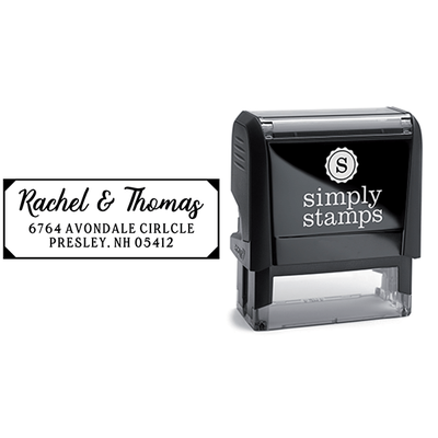 Angled Corners Wedding Address Stamp - alternate view
