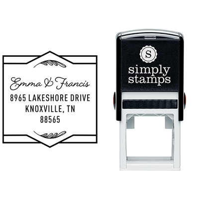 Beloved Feather Wedding Address Stamp - alternate view