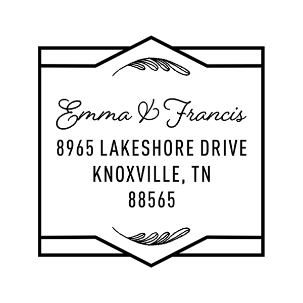 Beloved Feather Wedding Address Stamp