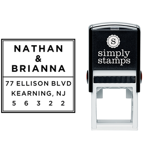 Modern Couple Wedding Address Stamp Lifestyle