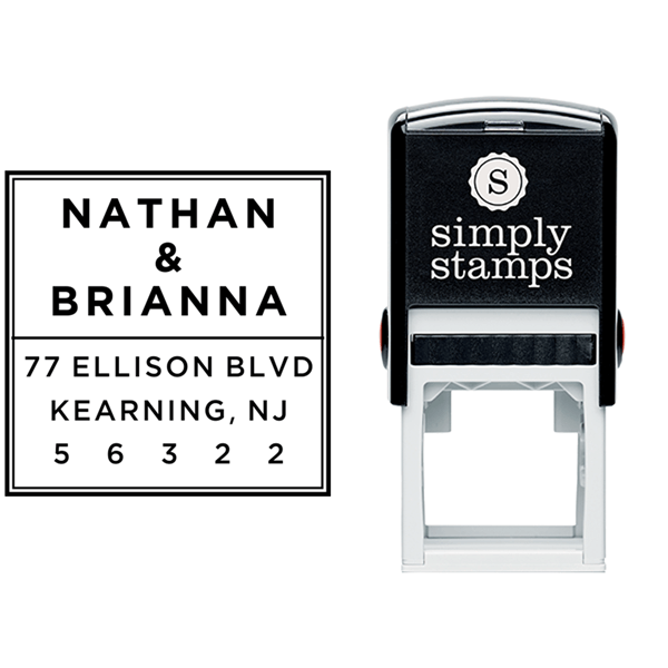 Modern Couple Wedding Address Stamp Lifestyle