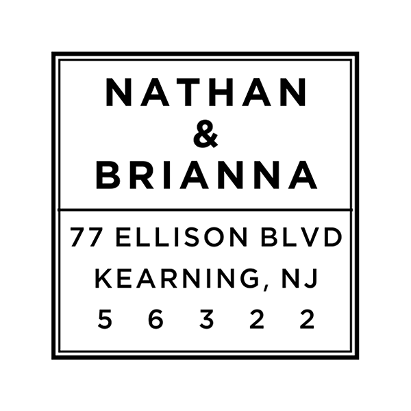 Modern Couple Wedding Address Stamp