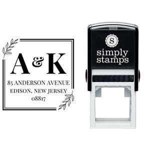 Branch Outline Square Wedding Address Stamp Lifestyle