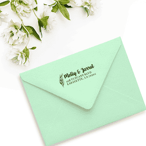 Botanical Leaf Wedding Address Stamp Envelope