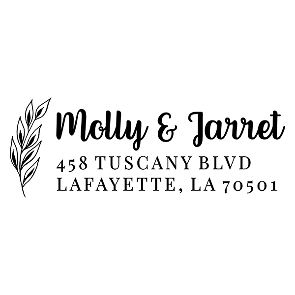 Botanical Leaf Wedding Address Stamp
