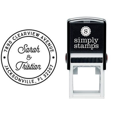 Creative Script Wedding Address Stamp - alternate view