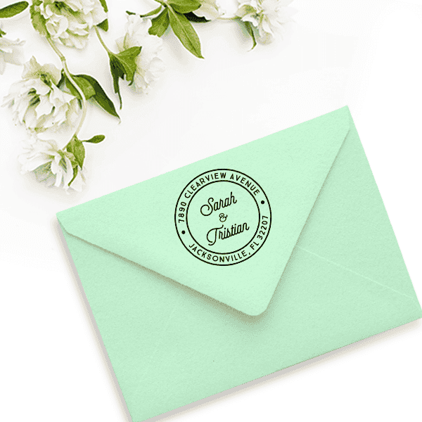 Creative Script Wedding Address Stamp Envelope