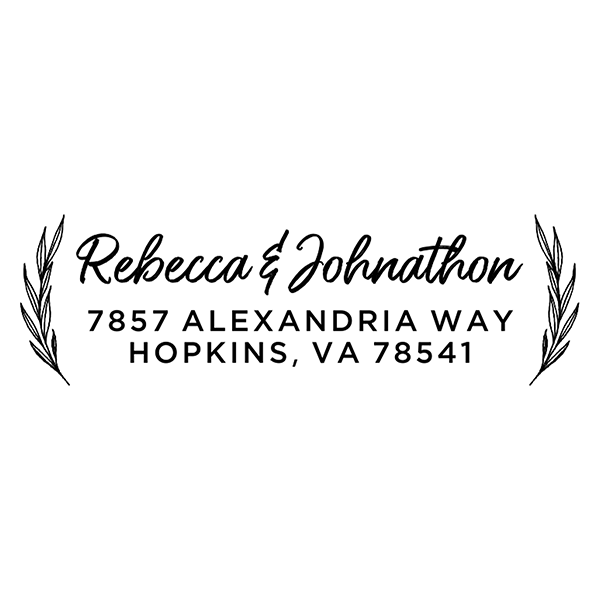 Botanical Palms Wedding Address Stamp