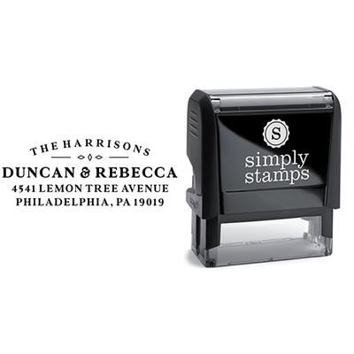 Traditional Serif Wedding Address Stamp - alternate view