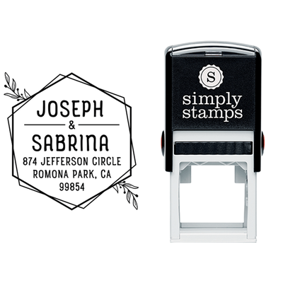 Trendy Hexagon Shape Wedding Address Stamp - alternate view