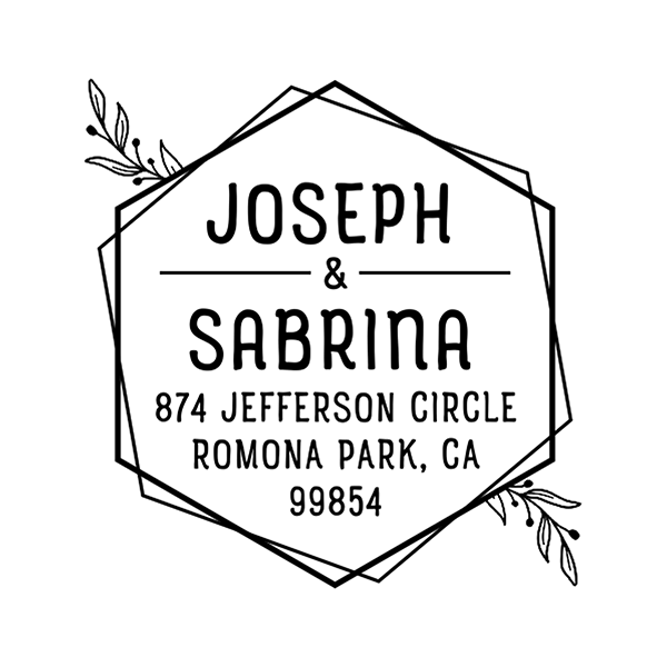 Trendy Hexagon Shape Wedding Address Stamp
