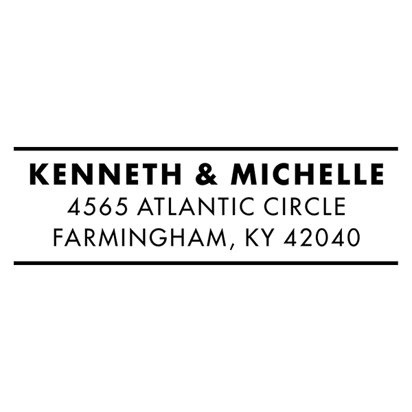 Minimal Block Wedding Address Stamp