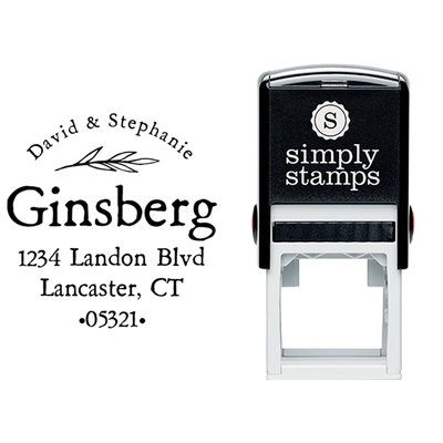 Simplistic Couple Wedding Address Stamp - alternate view