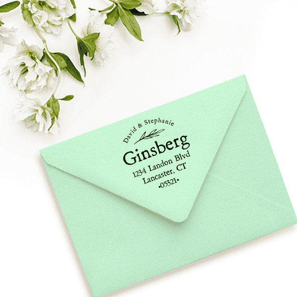 Simplistic Couple Wedding Address Stamp Envelope