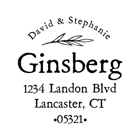 Simplistic Couple Wedding Address Stamp