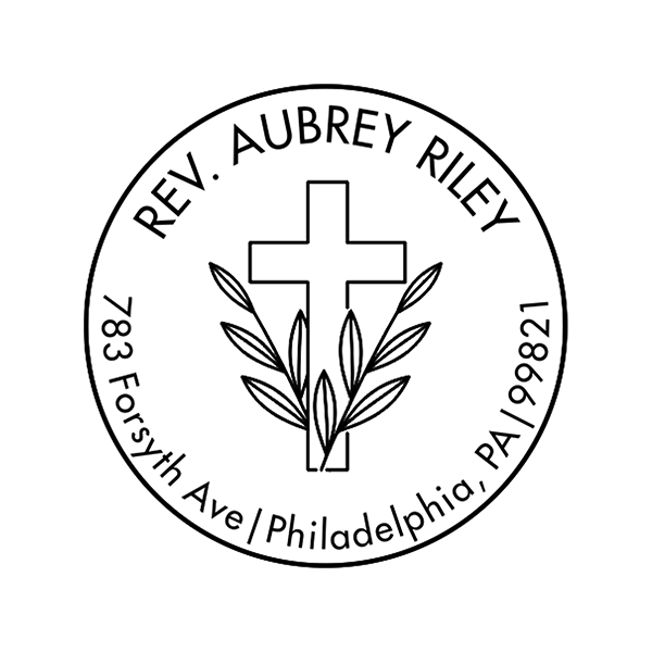 Circle Cross Religious Stamp