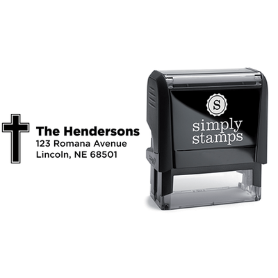 Religious Cross Address Stamp - alternate view