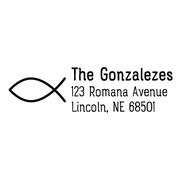 Religious Fish Outline Return Address Stamp