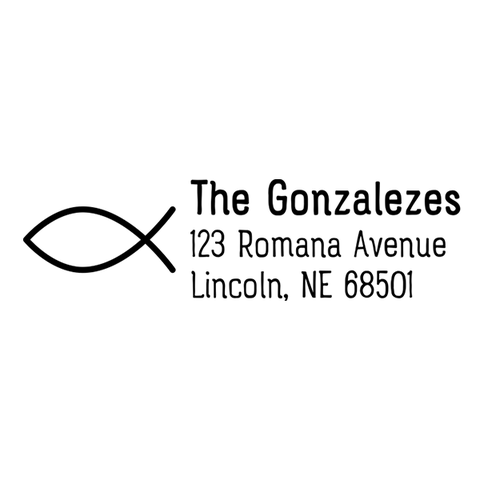 Religious Fish Outline Return Address Stamp