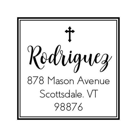 Religious Framed Address Stamp