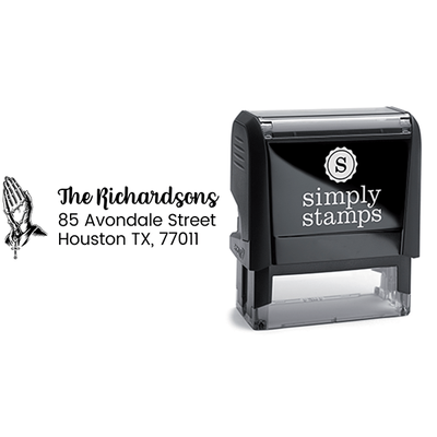 Religious Hands Outline Return Address Stamp - alternate view