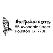 Religious Hands Outline Return Address Stamp