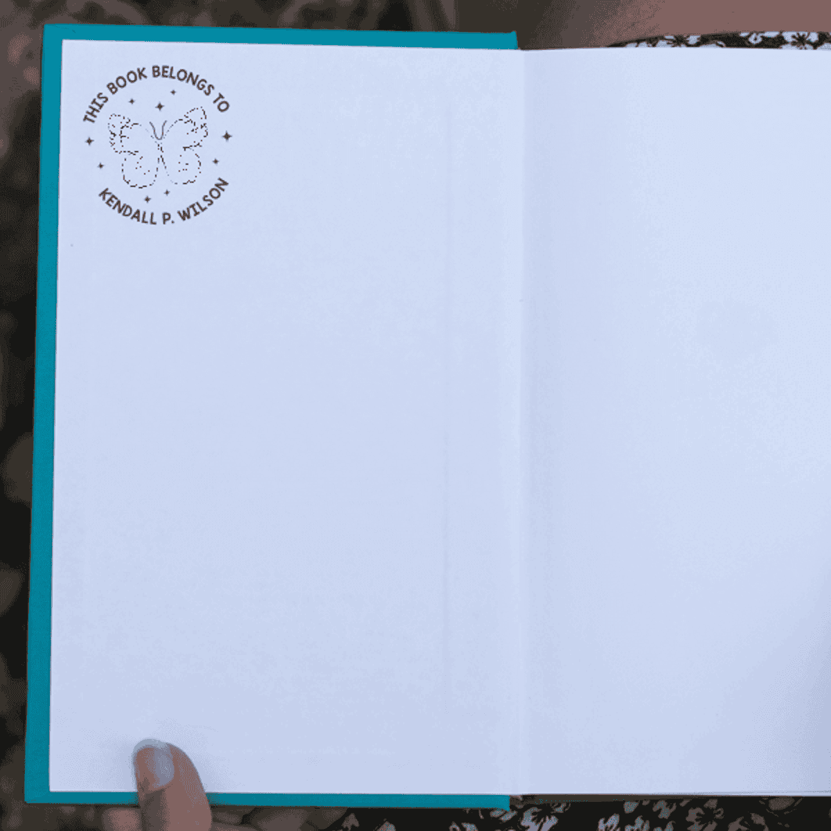 This Book Belongs to Butterfly Teacher Stamp