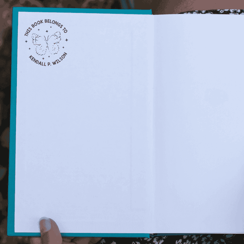 This Book Belongs to Butterfly Teacher Stamp