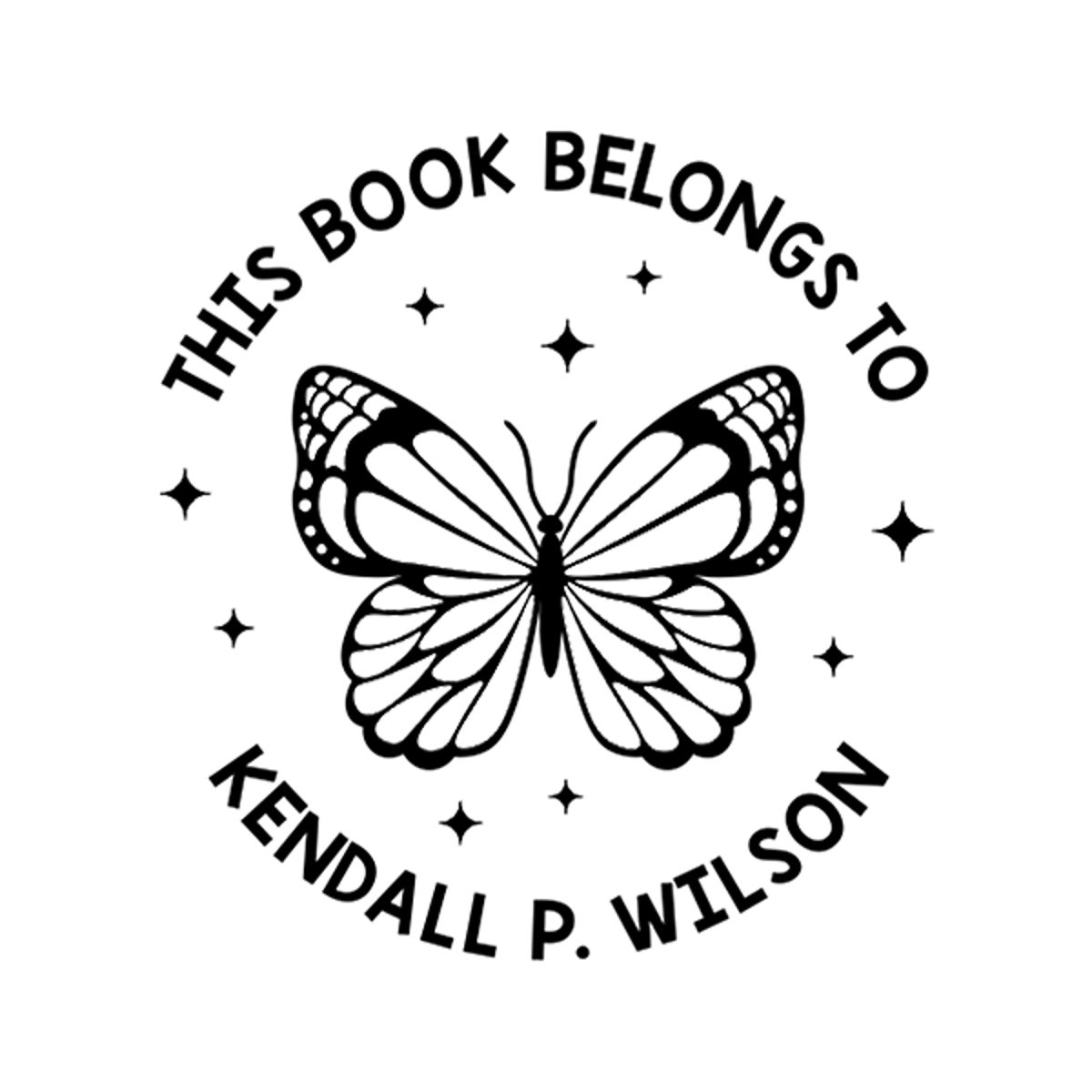 This Book Belongs to Butterfly Teacher Stamp