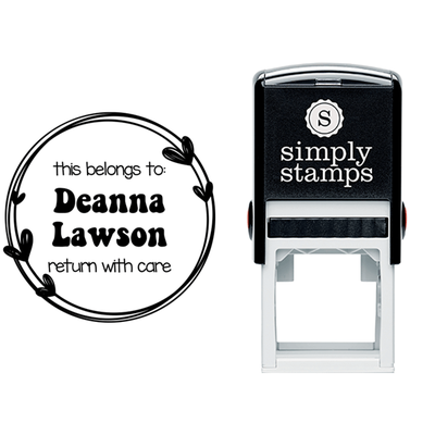 This Book Belongs to Hearts Round Teacher Stamp - alternate view