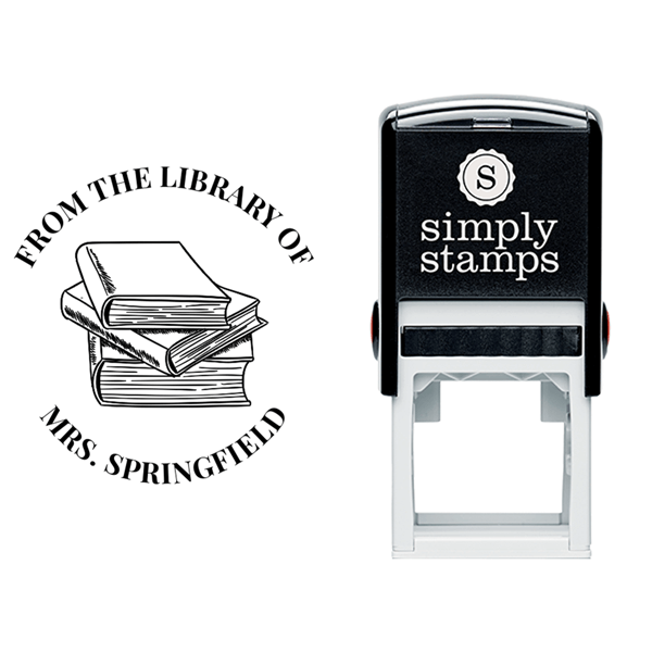 From the Library of' Library Books Teacher Stamp Lifestyle