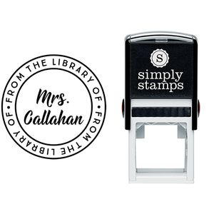From the Library of Lively Script Teacher Stamp Lifestyle